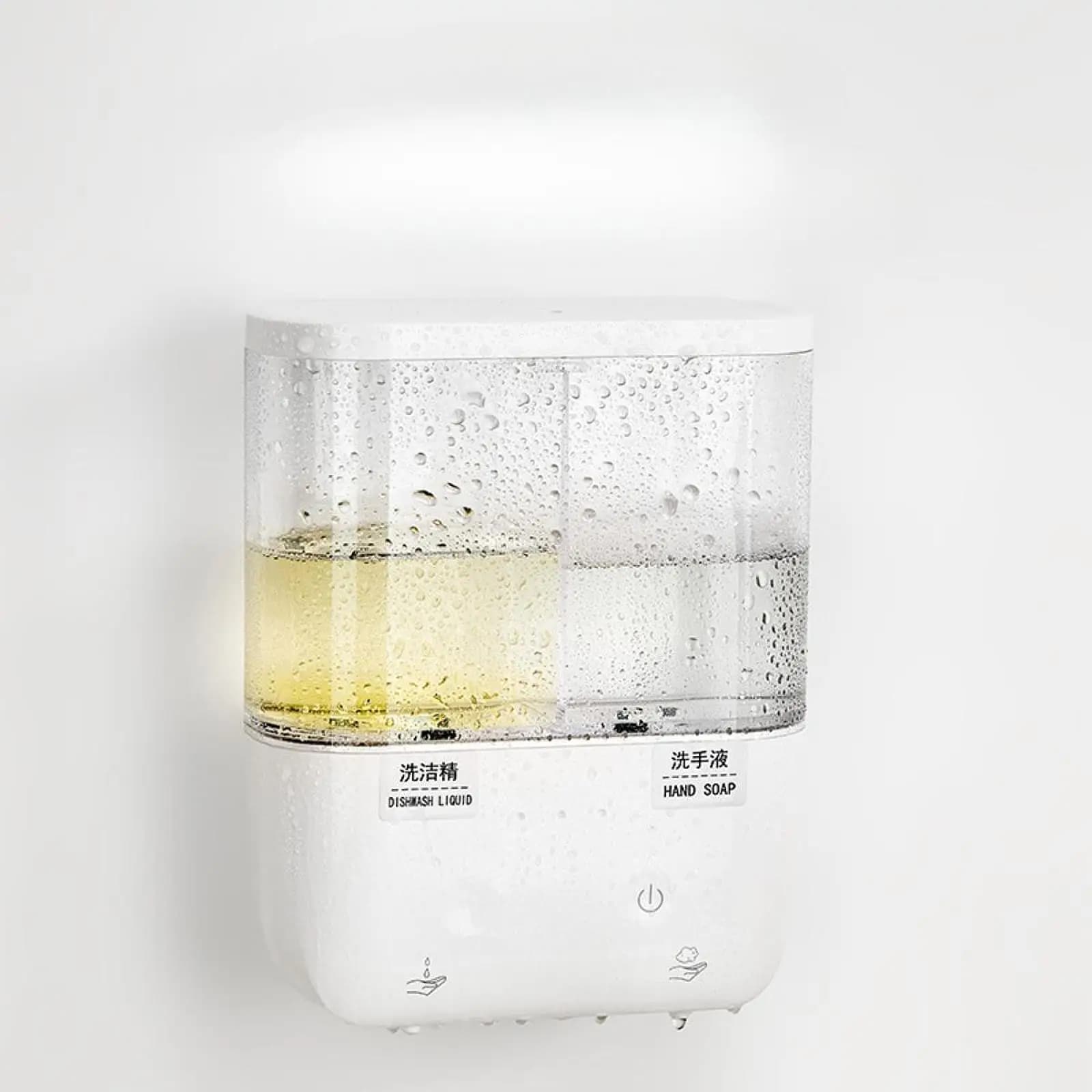 Dispenser di Sapone Elettrico Automatico da Parete con Doppia Pompa e Uscita Regolabile per Cucina, Ufficio, Bagno