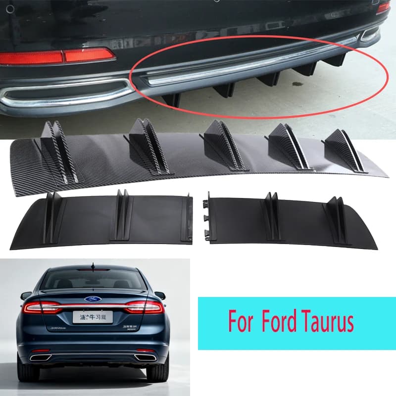Per Ford Taurus Auto Paraurti Posteriore Labbro ABS Doppia Ala Posteriore Shark Telaio Fin Stile Curvo Paraurti Labbro Diffusore Anti-collisione