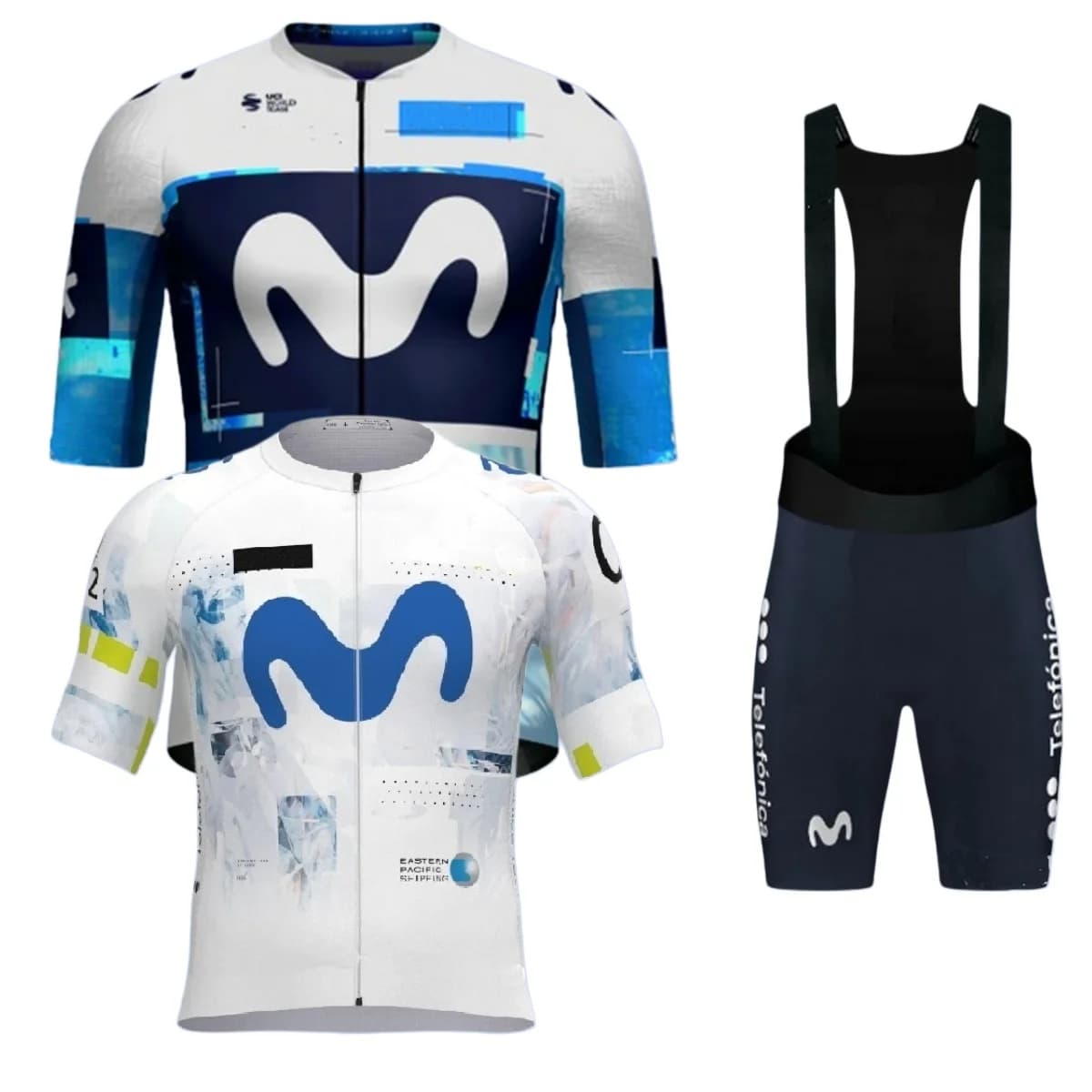 Maglia Ciclismo Estiva a Maniche Corte LASER CUT 2025 2026 MOVISTARful Team + Salopette Ciclismo