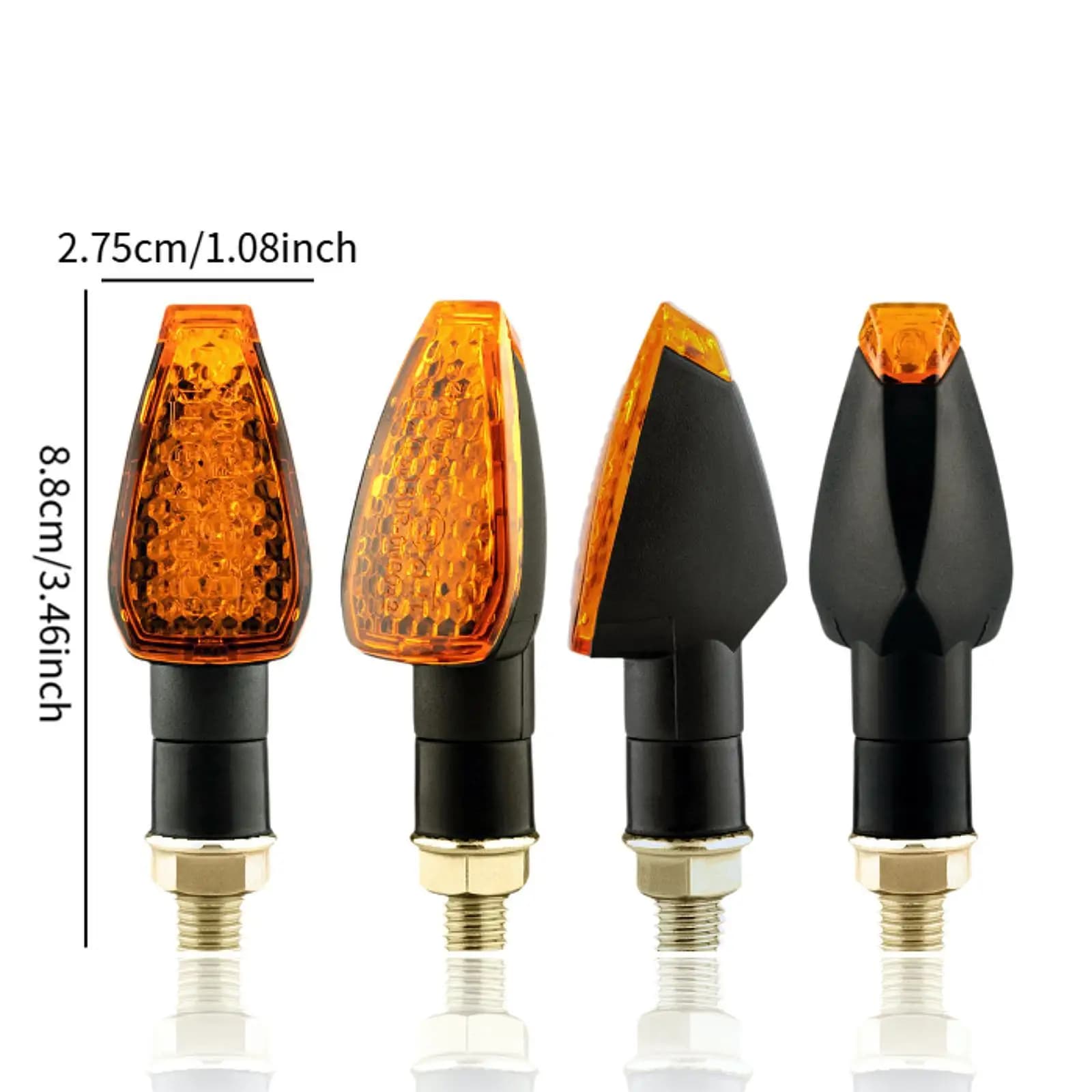 Indicatori di Direzione LED Durevoli per Moto, Lampeggianti Anteriori e Posteriori Universali 12V in Plastica per Motociclette e Moto da Cross