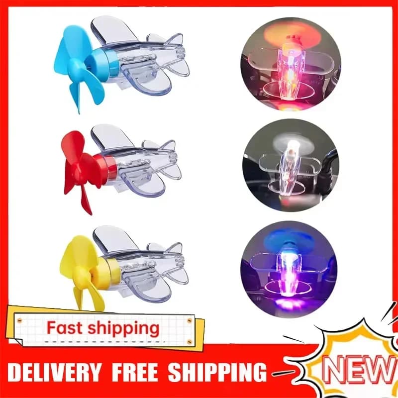Electric Colorful LED Lights for Motorcycles and Cars, Wind Rotating Aeroplane, Car Decoration, Motorcycles, Bicycles