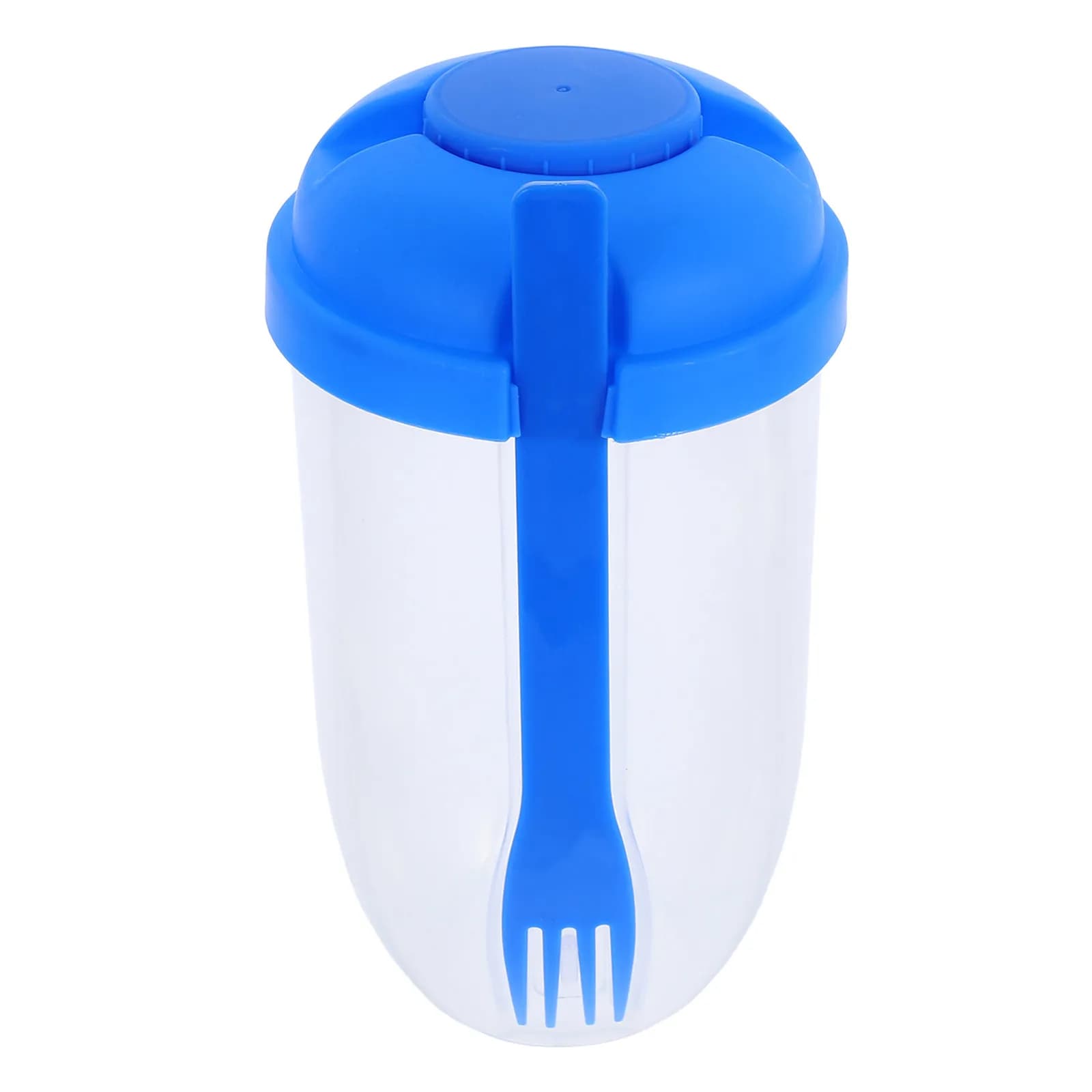 Contenitore Portatile per Insalata e Colazione, Shaker Blu per Insalata con Coperchio Ermetico e Forchetta, Barattolo per Frutta Fresca e Verdura, Contenitore per Pranzo