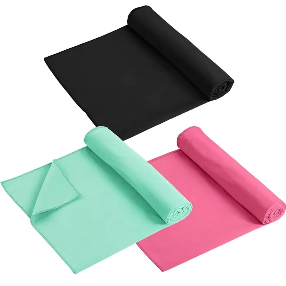 Set di 3 Asciugamani per Tappetino Yoga 26x73 Pollici, Antiscivolo, Assorbenti in Microfibra per Pilates e Allenamento, per Donne e Uomini