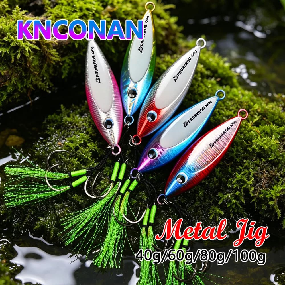 40G-100G luminous Metal Jig Fishing Lure Off Shore Slow Pitch Jig Super Hard Vertical Jigging Spoon Fishing Tackle sea fishing