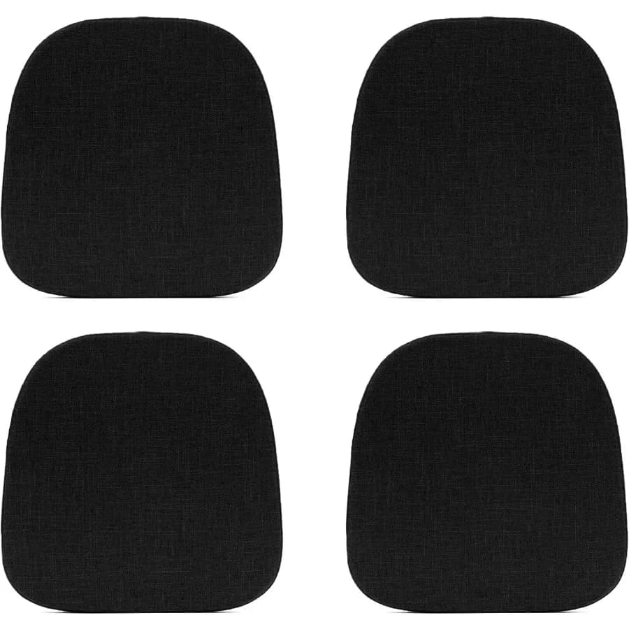 Set di 4 cuscini per sedie in metallo 14x14 per sedie in metallo Tolix Cuscini per sedili piccoli da 14 pollici neri