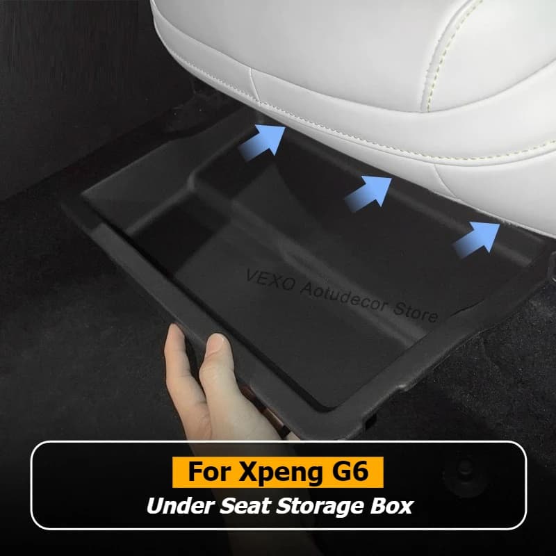 Per Xpeng G6 2023 2024 2025 Auto Sotto Il Sedile Scatola di Immagazzinaggio Cassetto Organizzatore di Stoccaggio Sedile Anteriore Scatola Inferiore Caso Accessori Interni