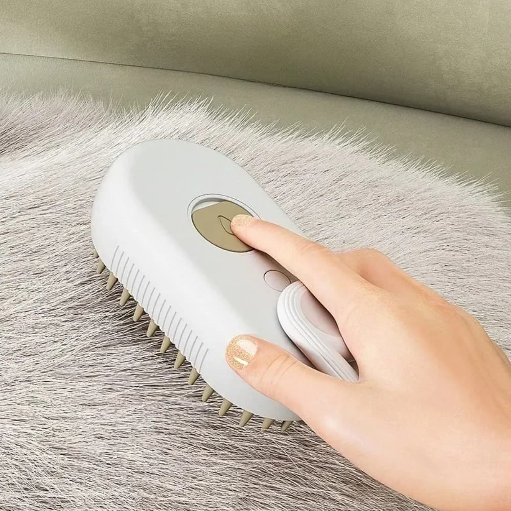 Spazzola Elettrica 3-in-1 per la Toelettatura degli Animali Domestici, Strumento per Massaggio a Vapore e Rimozione Peli per Cani e Gatti, Accessorio Spray per la Rimozione dei Peli