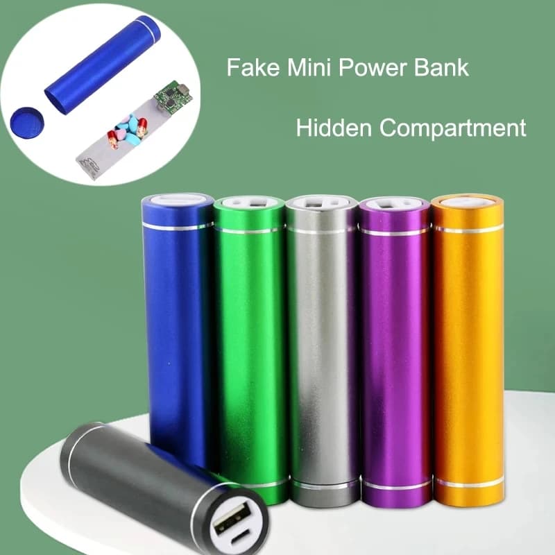 Scomparto portaoggetti nascosto segreto con vista creativa Custodia mini Power Bank finta Custodia per deviazione domestica Contenitore sicuro Nascondere spot
