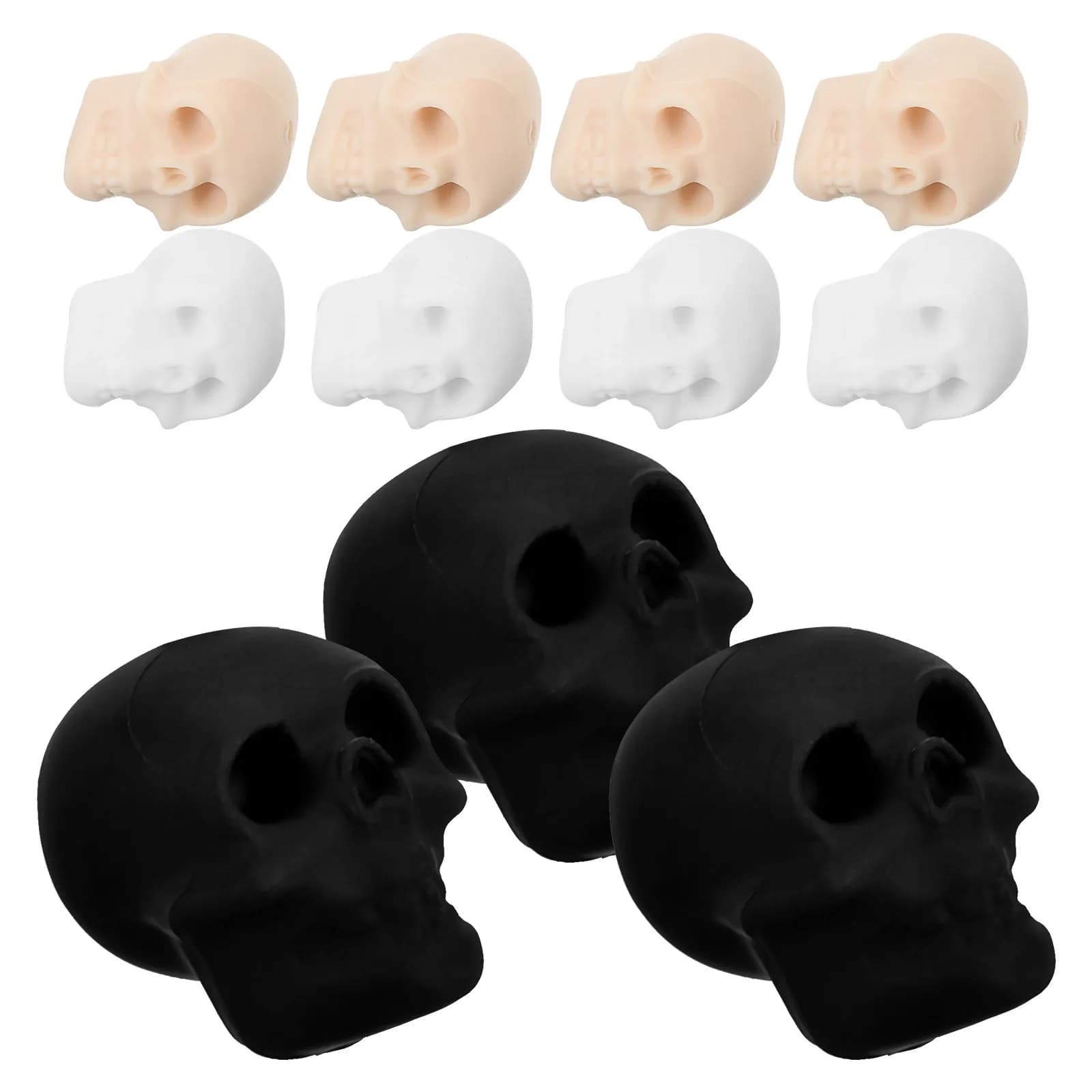12 pezzi di tappi per ferri da maglia in silicone con perline di teschio, protezioni leggere antiscivolo per uncinetto, artigianato fai da te, ago da cucito