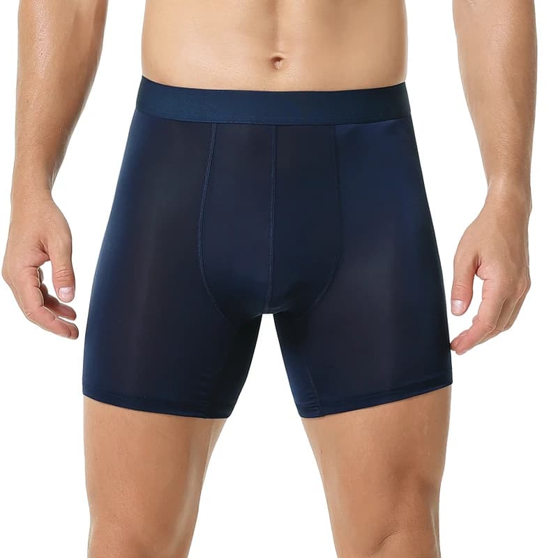 Intimo sportivo da uomo in seta di ghiaccio da uomo estivo sottile antiusura gamba da corsa traspirante di grandi dimensioni esteso antiusura cavallo boxer Br