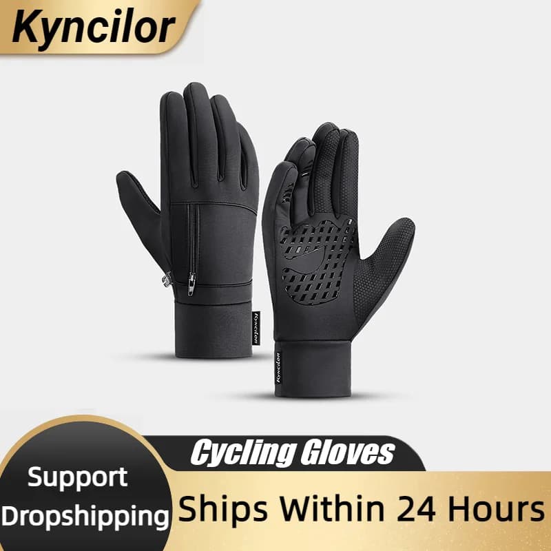 Kyncilor Fitness Gloves Full Finger Touch Screen Women's Waterproof Bike Gloves Cycling Bicycle Gloves