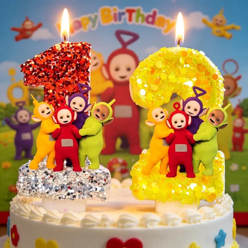 Children Cartoon Teletubbies Cake Candle Toddler Celebration Party Decor Cute Baby Birthday Accessory