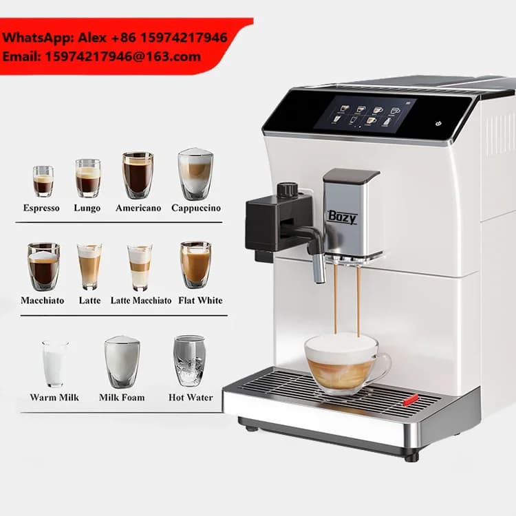 Factory Custom Bean Grinding Coffee Machine Touch Screen Espresso Machine Italy Home Smart Coffee Machine