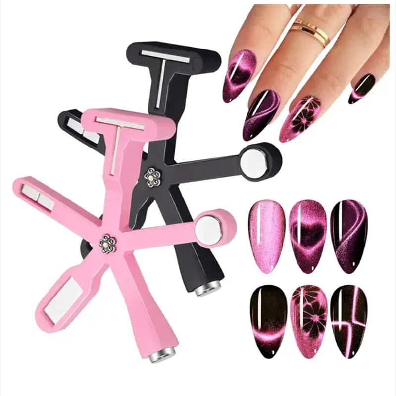 Bastoncino Magnetico 5/6-IN-1 per Smalto Gel Effetto Occhio di Gatto, Strumento Magnetico per Unghie, Penna Magnetica per Nail Art, Effetto Glitter, Accessori per Manicure