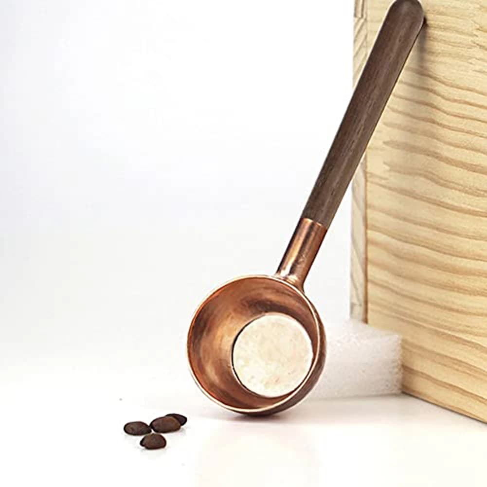 Elegant Solid Wood & Copper Coffee Bean Measuring Spoon For Perfect Brew Measuring Cups Spoon Cake Sugar Tools Set