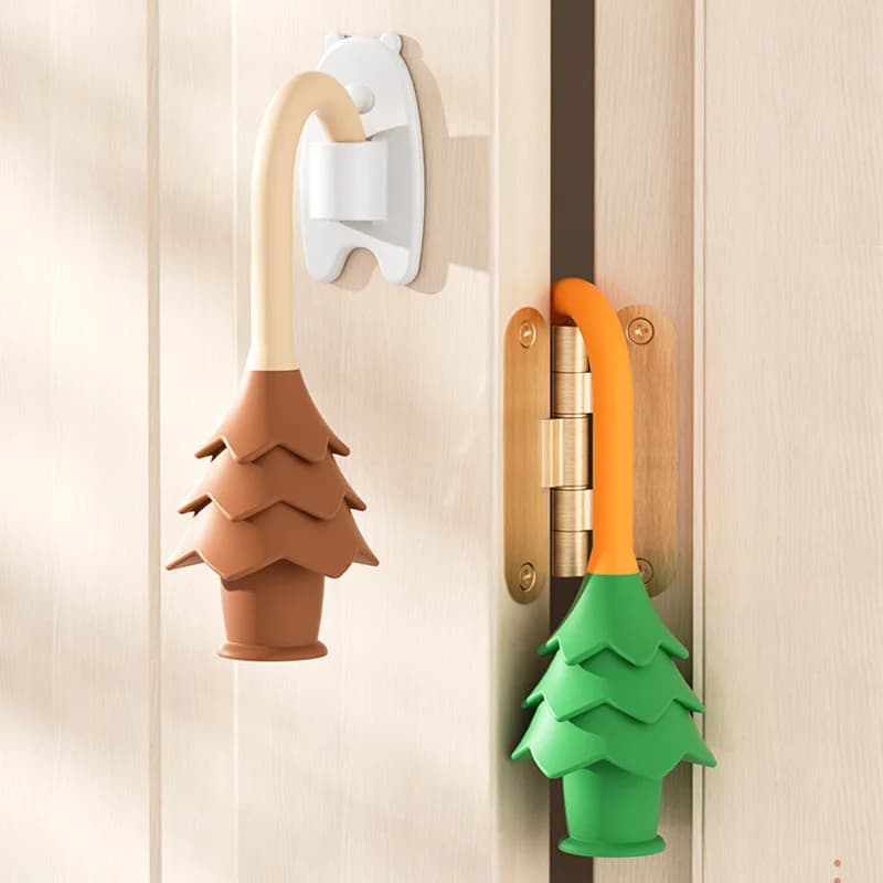 2pcs Anti-hand-clamping door lock catch, prevents door from closing; door stopper prevents door from being clamped; seam limiter