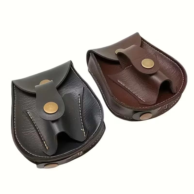 Borsa porta fionda Borsa sportiva per palline in acciaio in pelle da caccia Borsa portaoggetti portatile per palline in acciaio, chiusura a scatto magnetica elastica