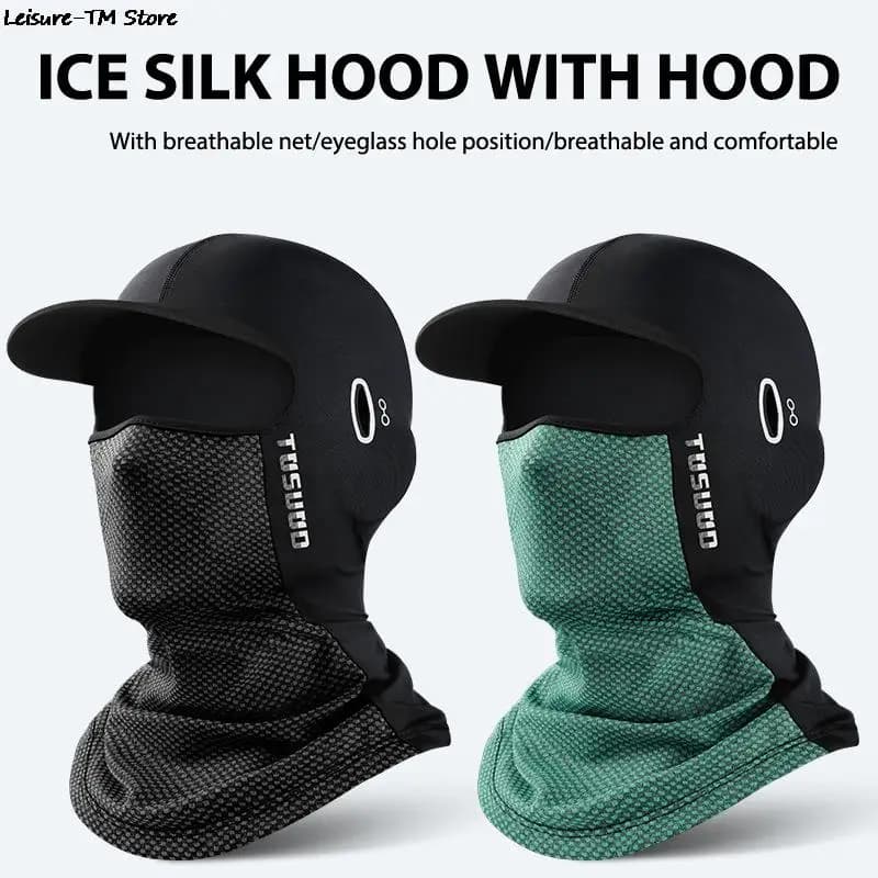 1PC protezione solare in seta di ghiaccio copricapo estivo casco moto cappuccio foderato attrezzatura copertura della testa della bici berretto tattico pesca