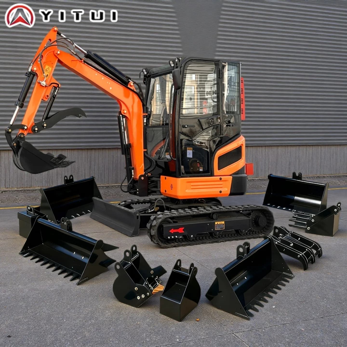 Customized compact 2,6 ton mini-builder with multiple accessories Small excavator for garden construction work Agricultural landscape