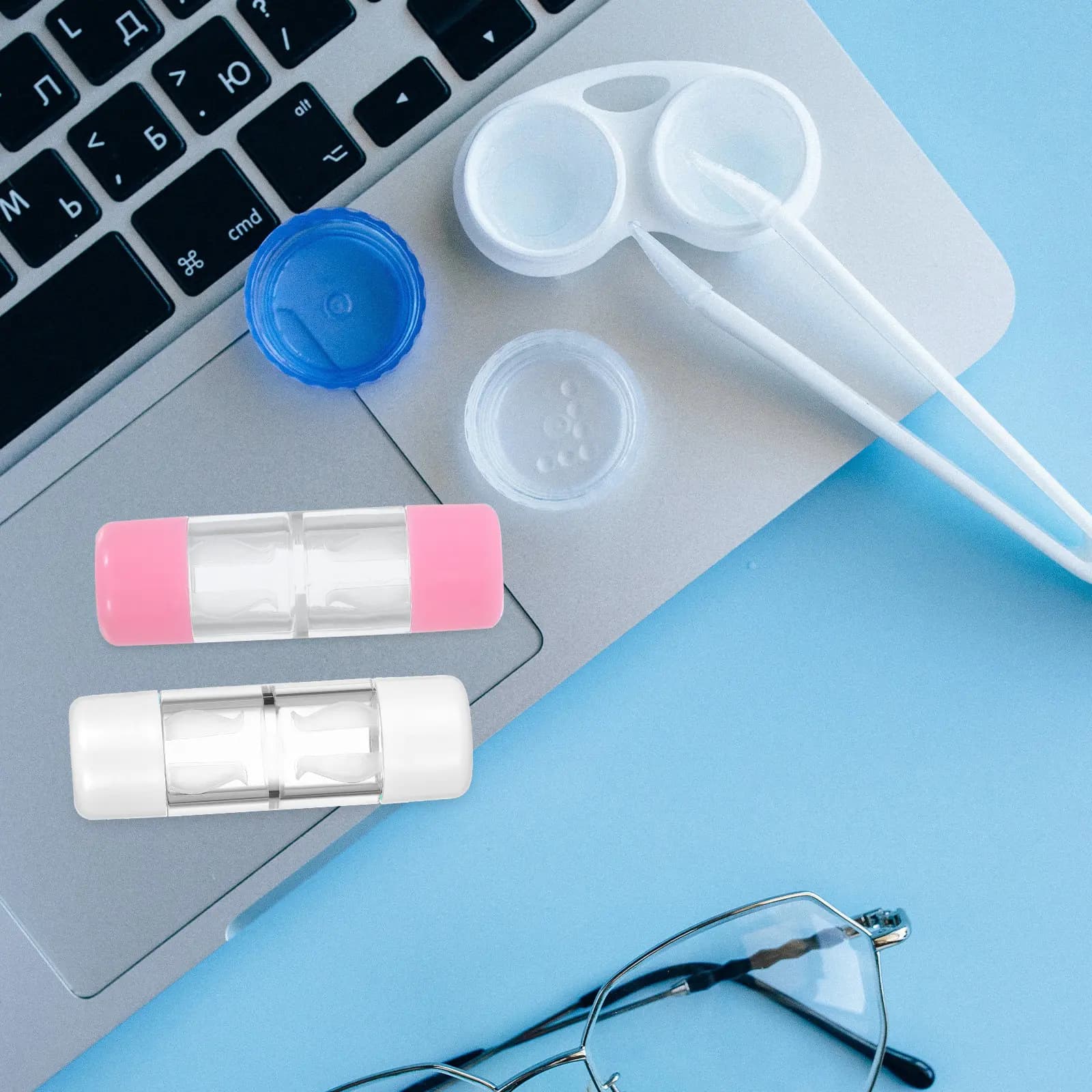 12Pcs Contact Lens Case Leakproof Travel Holder Hard Protective Storage Box Compact Daily Rgp Lens Container Left Right Marked