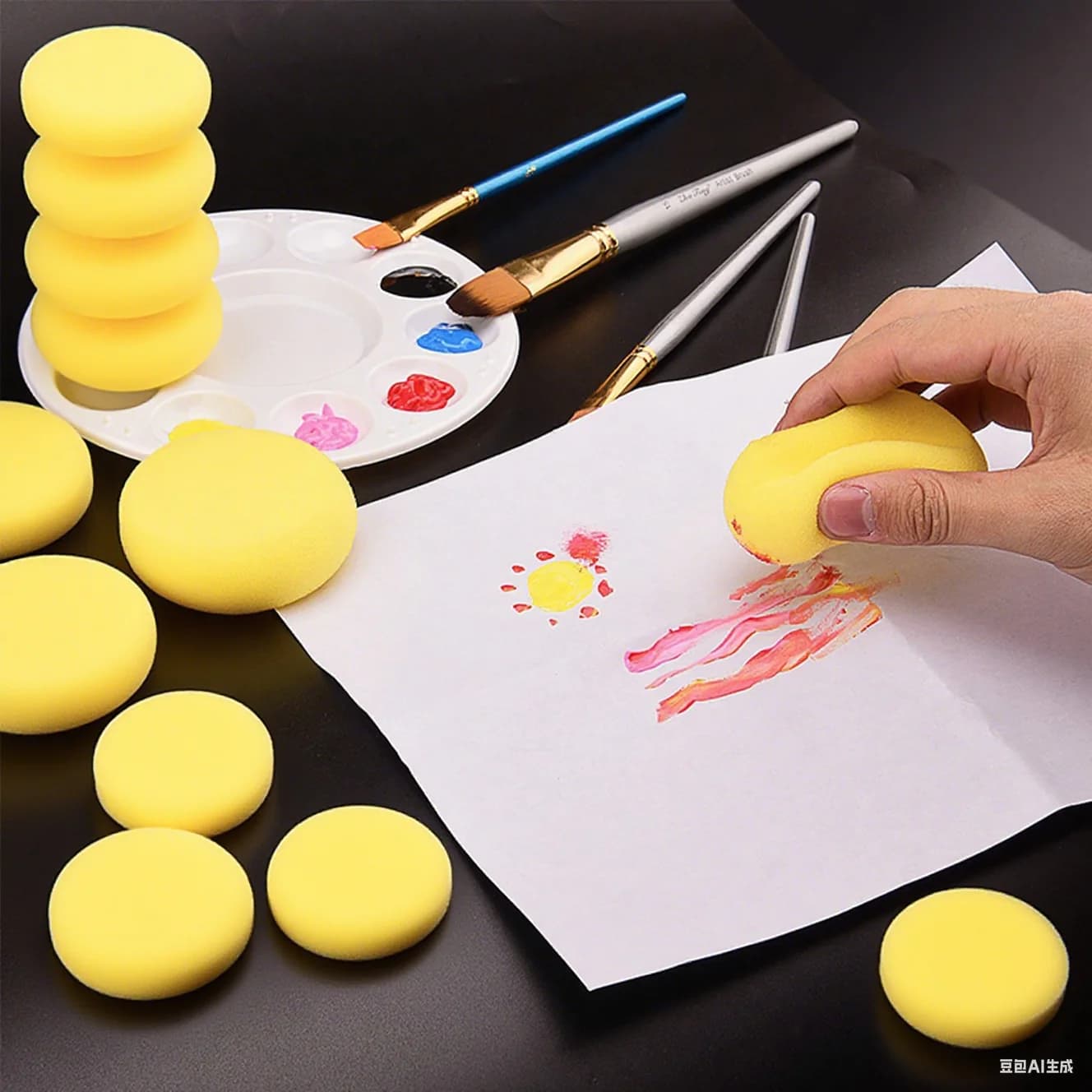 5/10/20Pcs Round Shape Ceramic Sponge Throwing Water Absorbing Foam Pottery Sculpture Clay Foam Cleaning Painting Tools