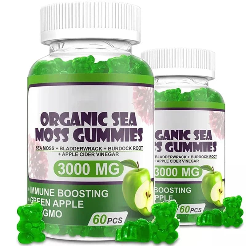 60 algae pills, vitamin, soft candies, strawberry flavor, thyroid intercom, detoxifying suplement, nutrition, favors digestion