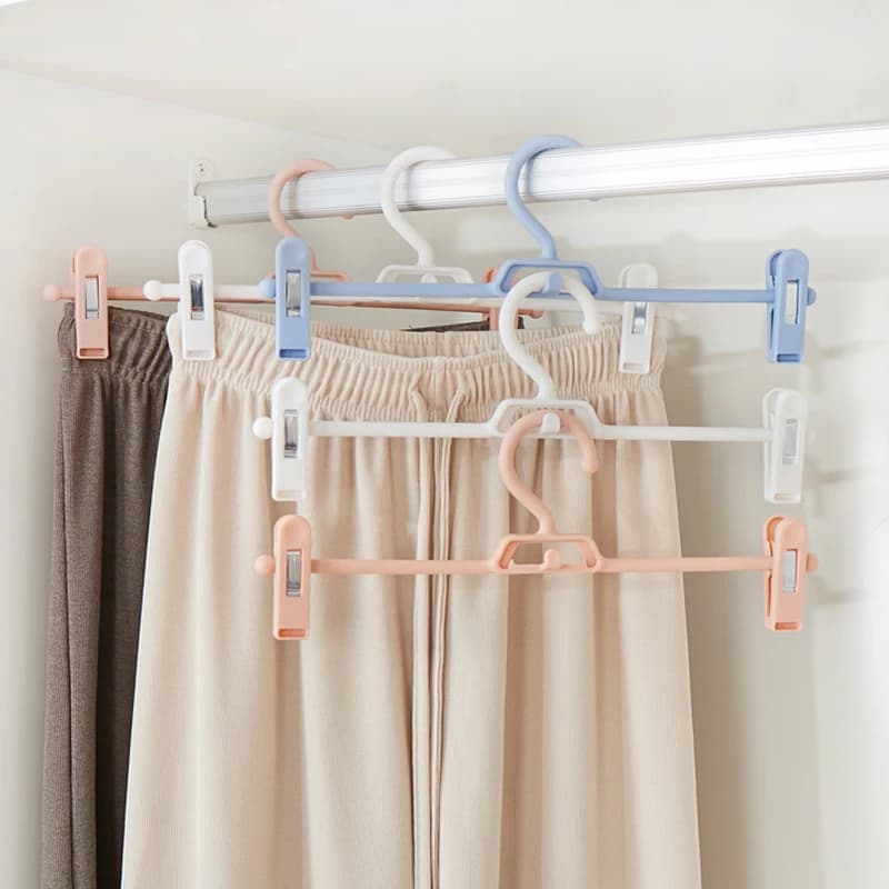 Appendini durevoli 10 pz/lotto vestiti armadio pantalone pantalone gonna antiscivolo Rack Clip multifunzione in plastica stendibiancheria Home Storage
