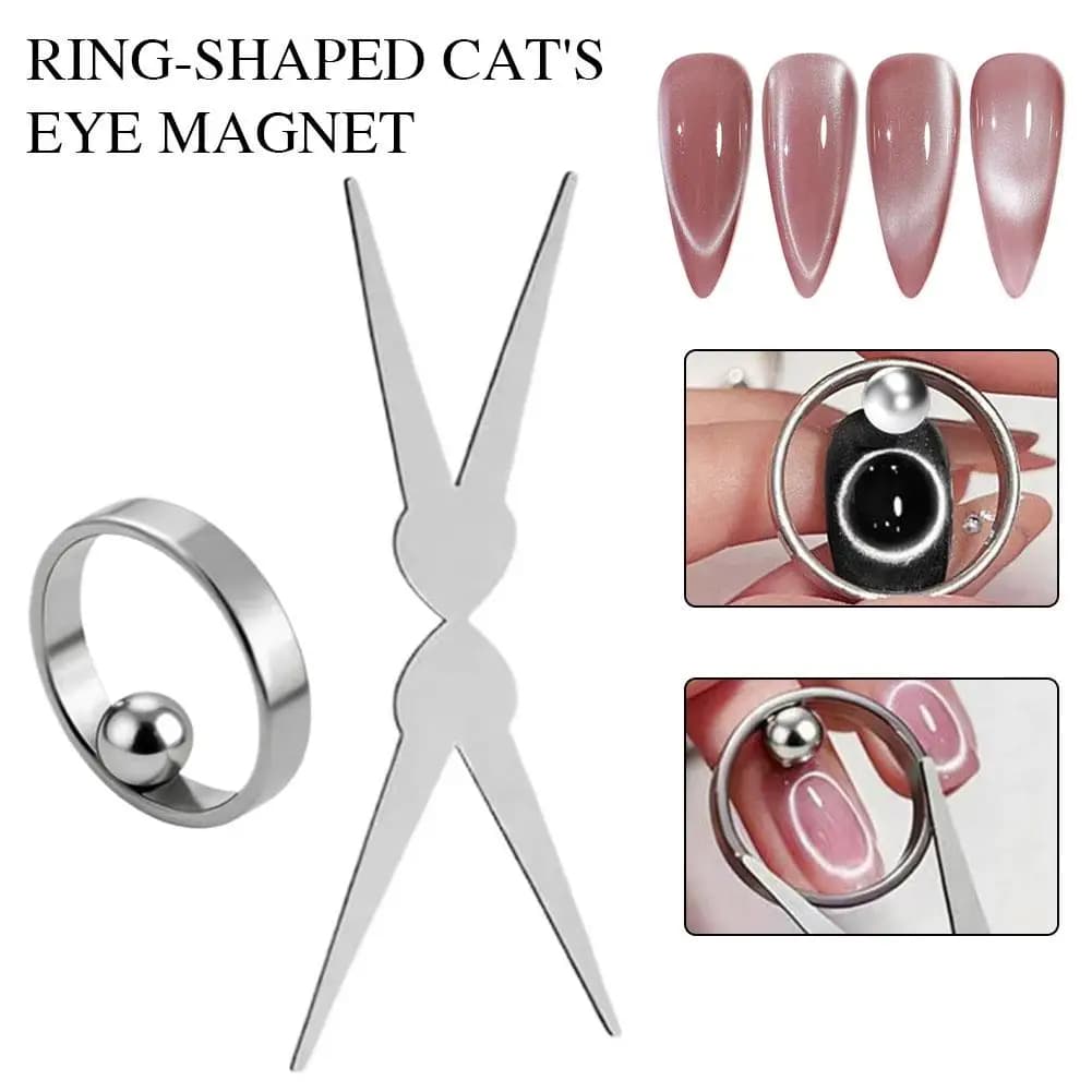 Magnete rotondo per nail art, effetto occhio di gatto, design ad anello con potente aspirazione, strumento professionale per manicure, per principianti nel nail art