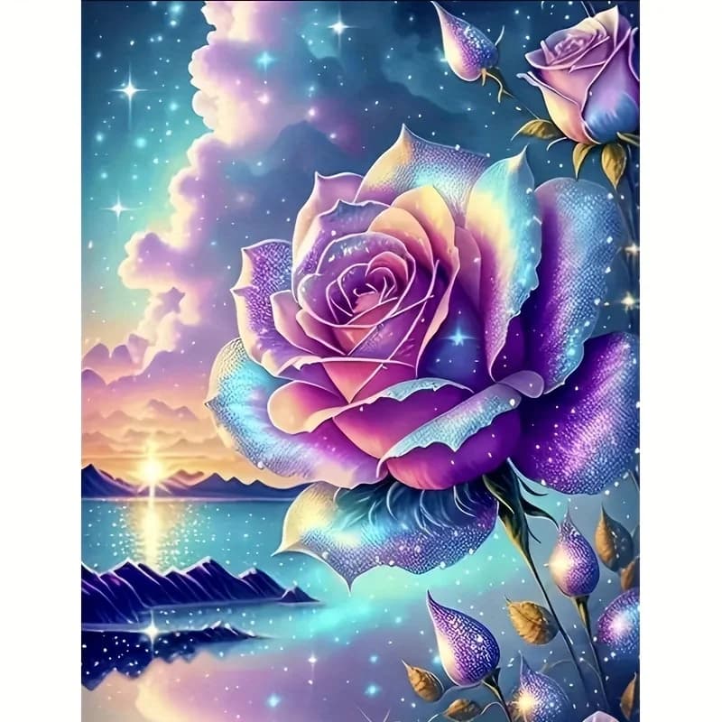 1 pz Kit Pittura Diamantata 5D Serie Fiori, Set Completo con Motivo Floreale, per Principianti Adulti, Decorazione Murale per la Casa, Regalo