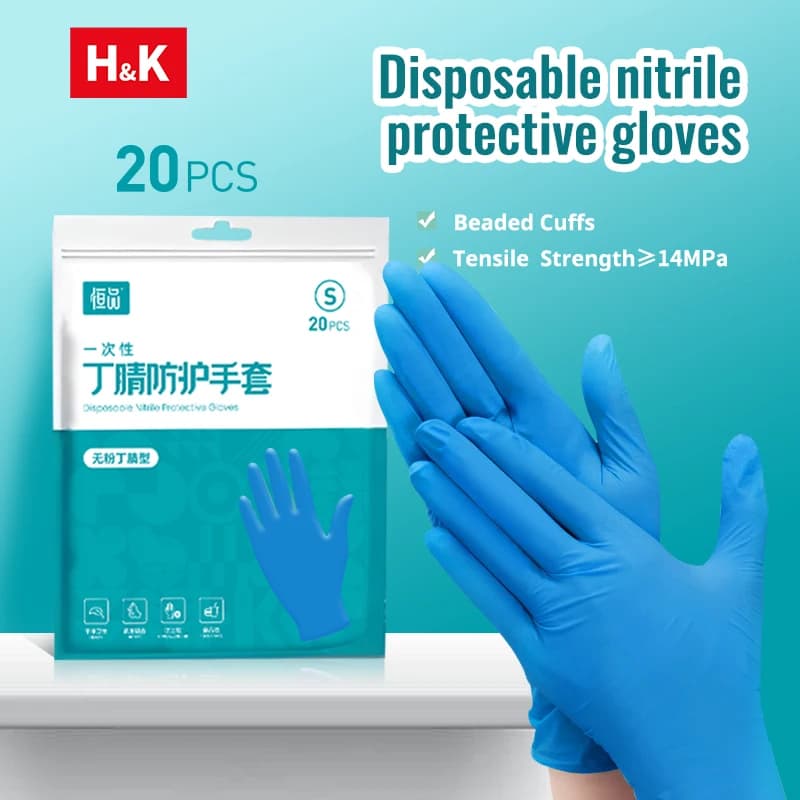 20/100-piece Nitrile disposable gloves for cleaning kitchen food for gardening tools for safety at work