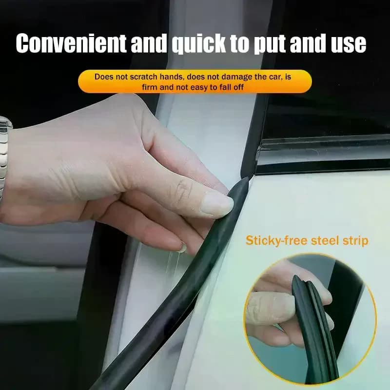 2 Pezzi Guarnizione per Montante B Auto con Barra in Acciaio, Striscia Sigillante per Bordo Portiera Auto, Guarnizione in Silicone per Auto, Strisce Isolanti e Sigillanti