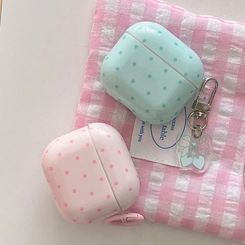 Semplice Fresco Rosa Verde Menta Custodia In Silicone Per AirPods 4 1 2 3 Per AirPods Pro 3 2025 AirPods Pro2 2nd Auricolare Carino Arco pendente