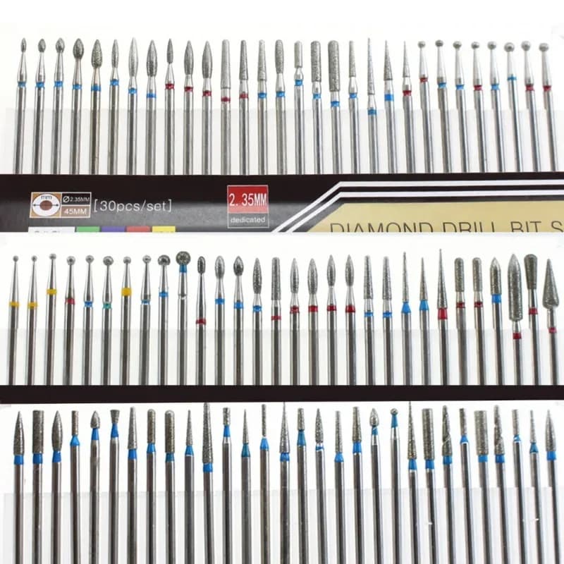 30 pz/set fresa per punta diamantata per unghie per manicure cuticola rimuovi lime accessori per strumenti per nail art