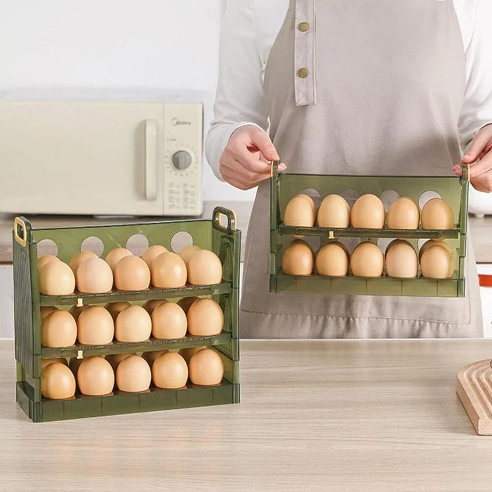 Scatola per uova scatola portaoggetti porta laterale del frigorifero 30/20 griglia scatola per la conservazione delle uova dell'organizzatore della cucina in plastica ribaltabile