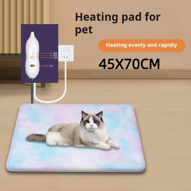 cuscino riscaldante per animali domestici gatto riscaldamento a temperatura costante coperta elettrica cucciolo materasso elettrico impermeabile resistente ai morsi45x70 cm