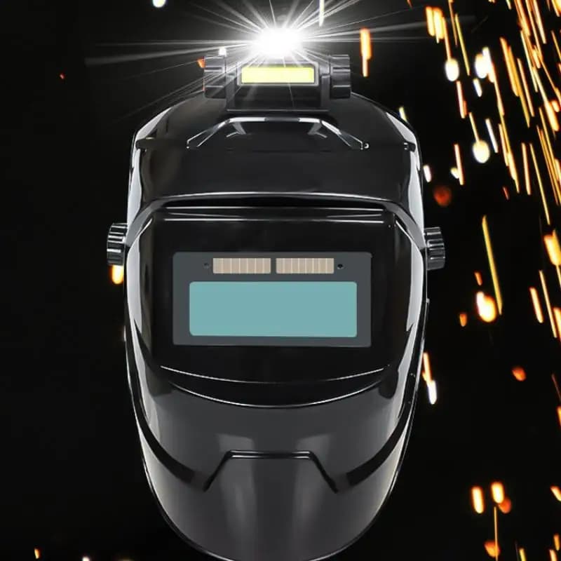 Maschera per saldatura per PC Oscuramento automatico con luce variabile Regola ampia area di visualizzazione Maschera per saldatura automatica per taglio ad arco