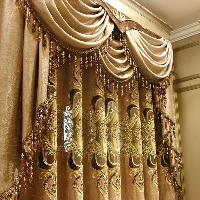 Tende palazzo di lusso ricamate in stile europeo Tende oscuranti personalizzate in ciniglia spessa di lusso per soggiorno, sala da pranzo, camera da letto