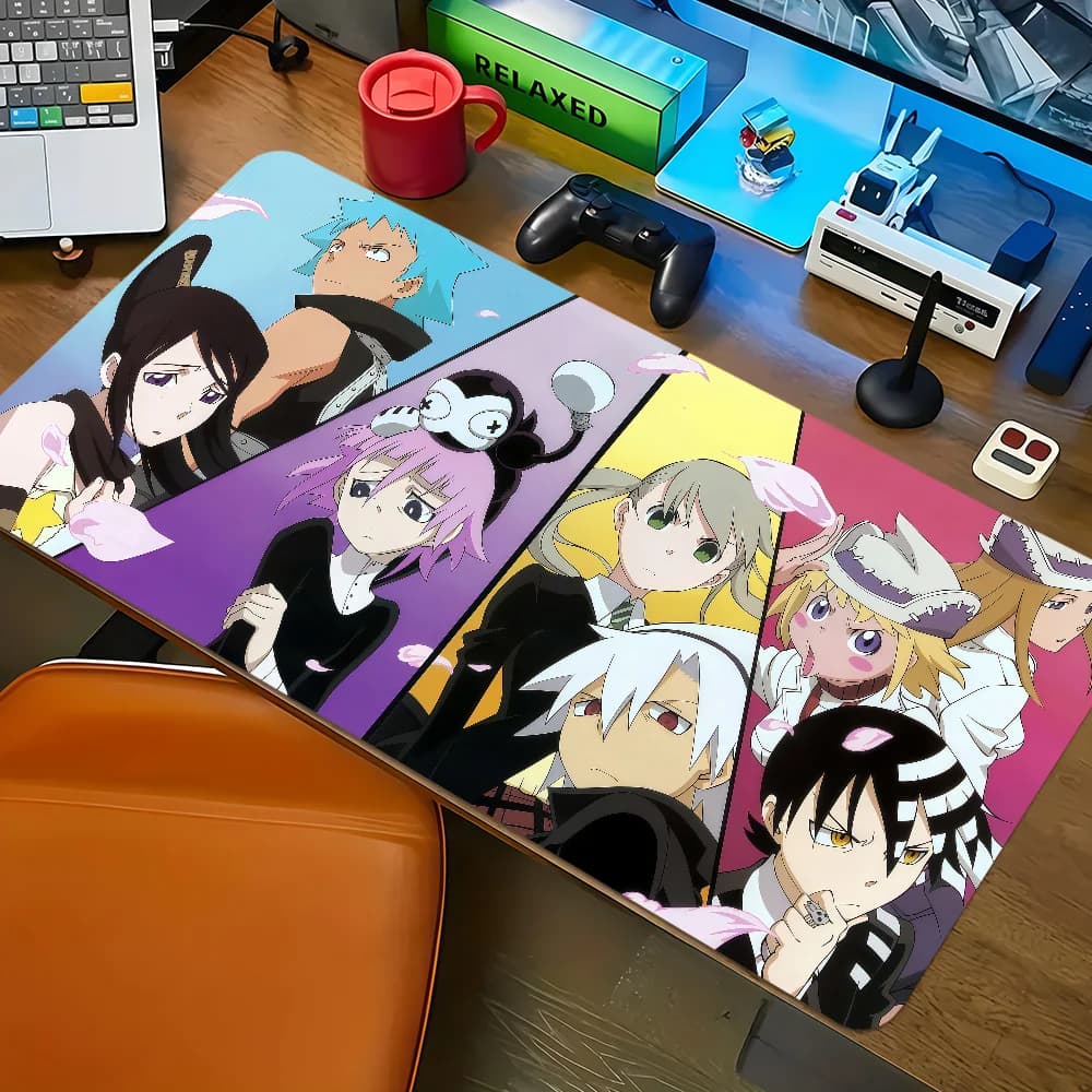 Tappetino per mouse da scrivania classico anime manga hot B-Blackstar S-Soul Eater, antiscivolo, con bordi rinforzati, grande, per gaming, ufficio, studenti