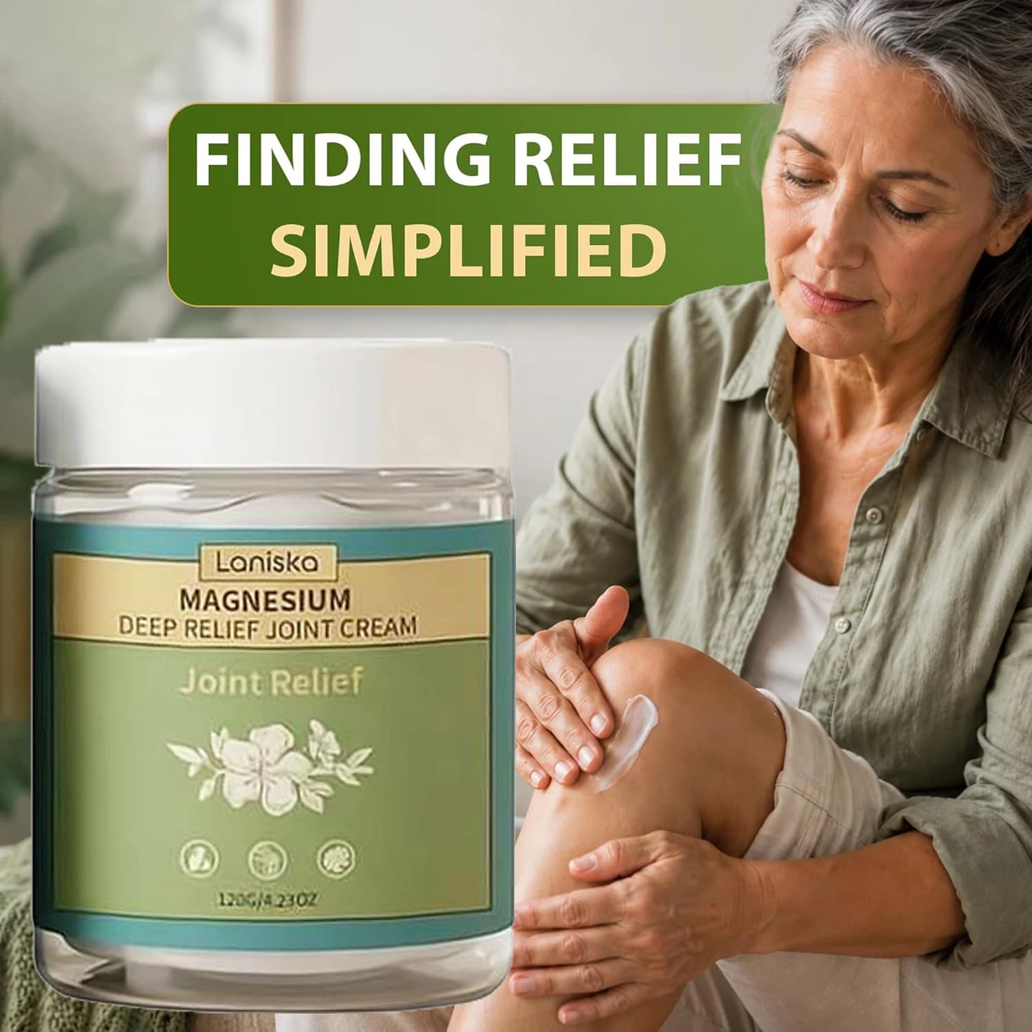Magnesium Lenitive Cream Total Relief, Natural Hydrating for Articulations, Daily Nutrition for Hands, Feet, Knee, Collo and Back