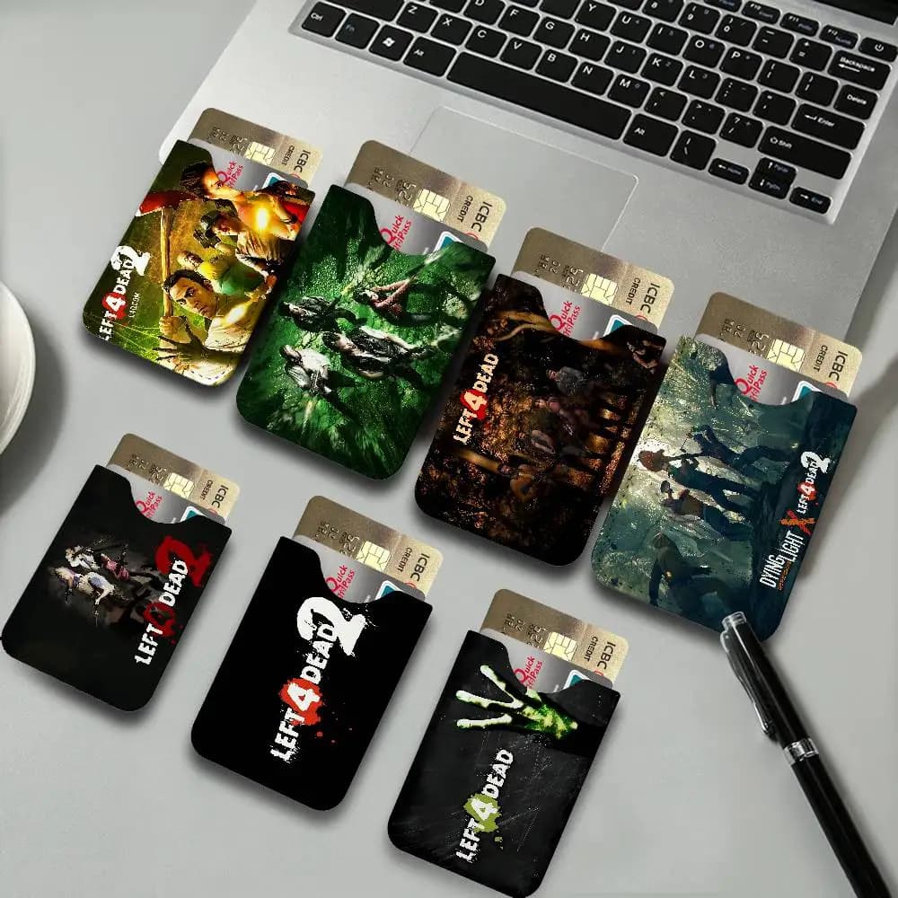 Hot Action Game Left 4 Dead Light Soft Leather Mini Card Holder, Ultra Slim Credit Card Wallet for Unisex Pocket Card Storage