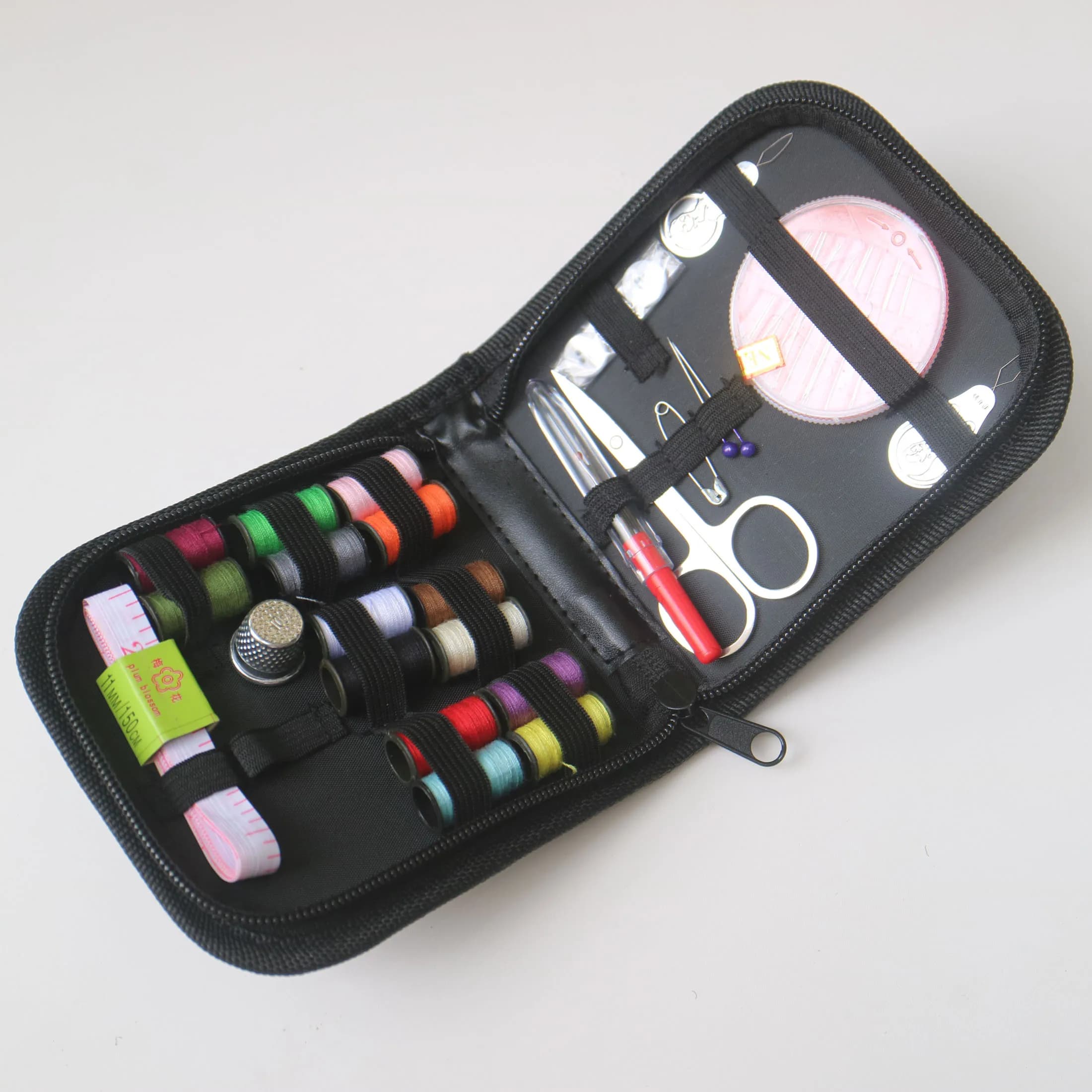 Set da 10 pezzi per cucito, kit portatile per cucito a mano, quilting, ricamo, filo, ago e accessori per cucito
