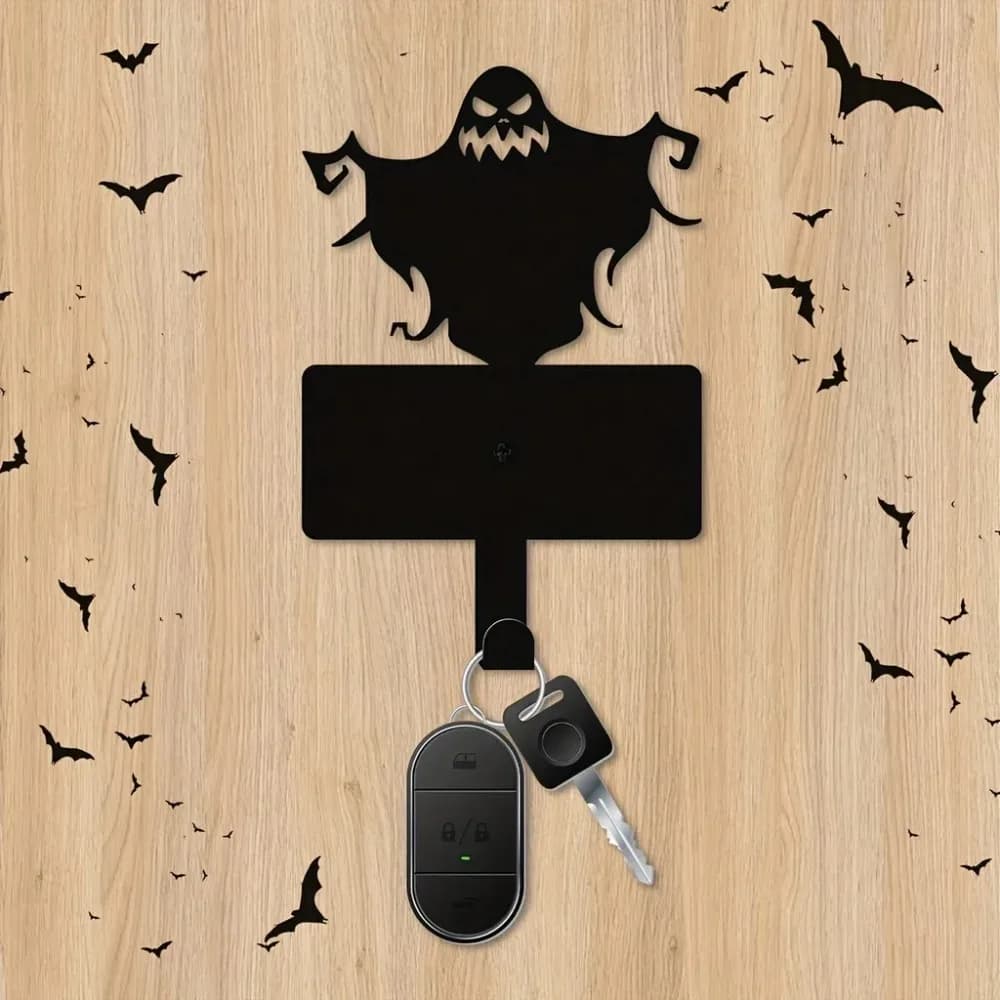 CIFBUY Ghost Metal Key Holder Wall Hooks Iron Decor Coat Rack Pet Leash Jewelry Organizer Easy to Hang Home Art