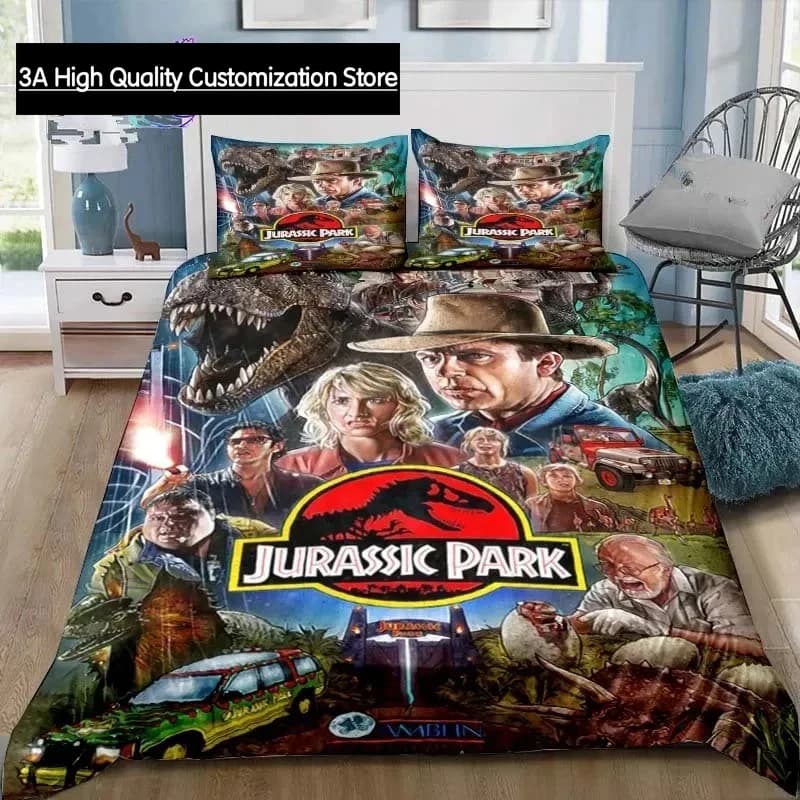 Set di biancheria da letto con stampa 3D Dinosaur Jurassic Park Set letto singolo matrimoniale Queen King Size Set di biancheria da letto per camera da letto per ragazzi adulti