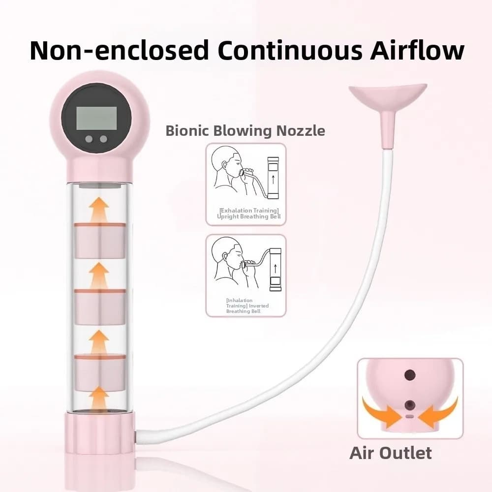 Breathing Exercise Device with Counter, Digital Display, Adjustable Resistance, For Deep Breathing