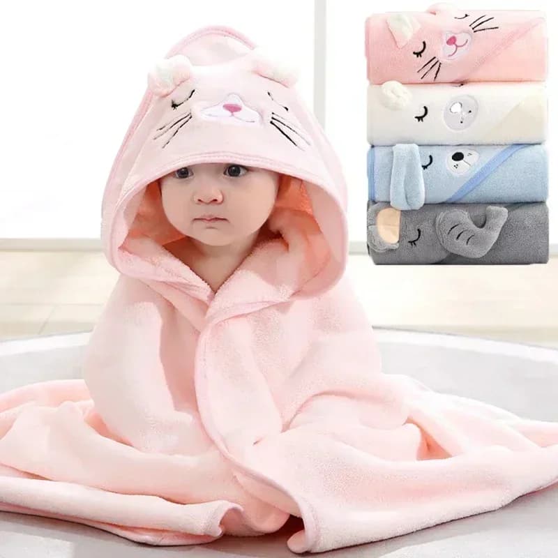 Asciugamani da bagno con cappuccio per bambini con animali dei cartoni animati Asciugamano morbido per neonato Coperta Accappatoio per bambini Caldo fasciatoio per dormire per ragazzi e ragazze