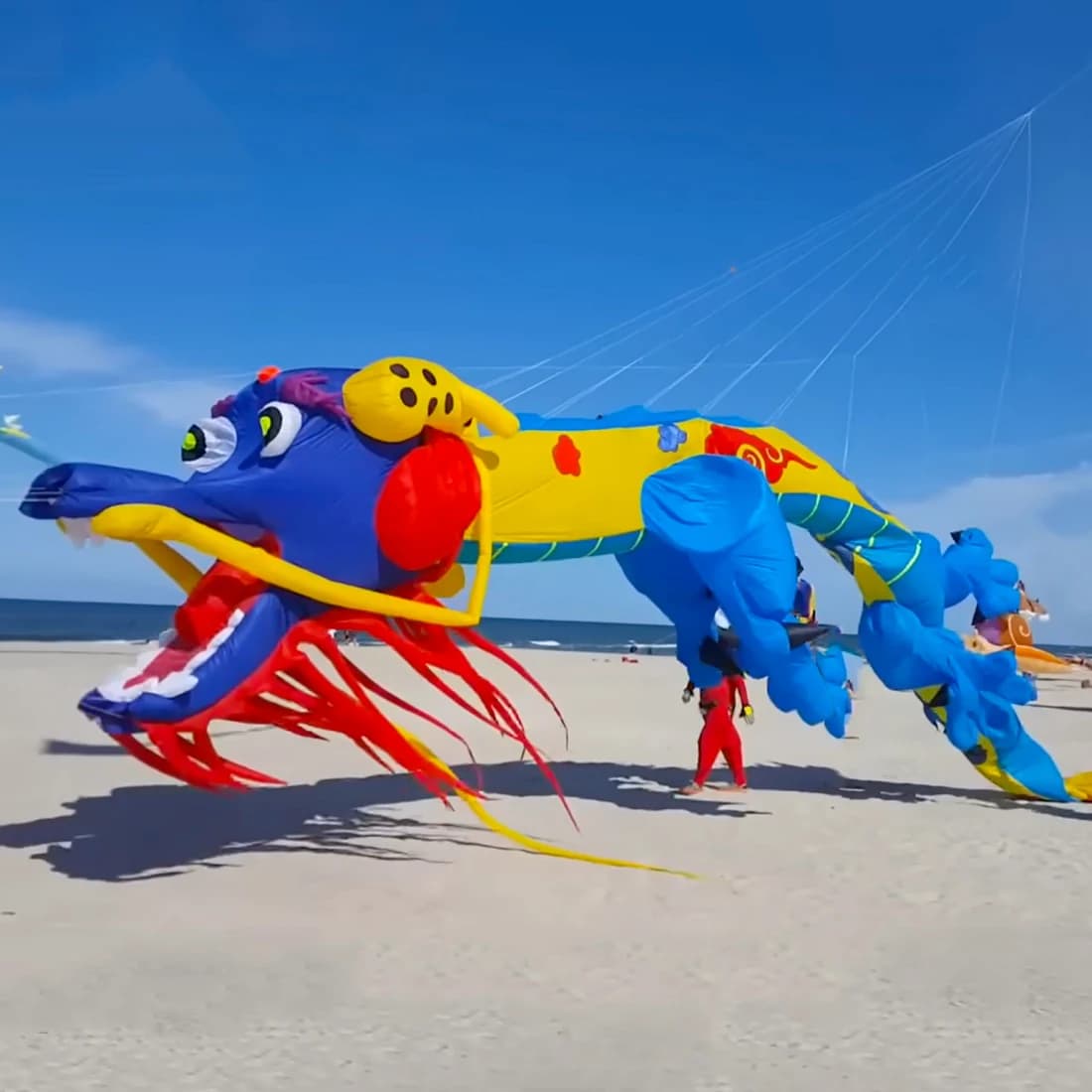 9KM 15m Dragon Kite Line Plot Pendant Inflatable Soft Show Kite for Aquiloni Festival Nylon Fabric Ripstop (on the wholesale)