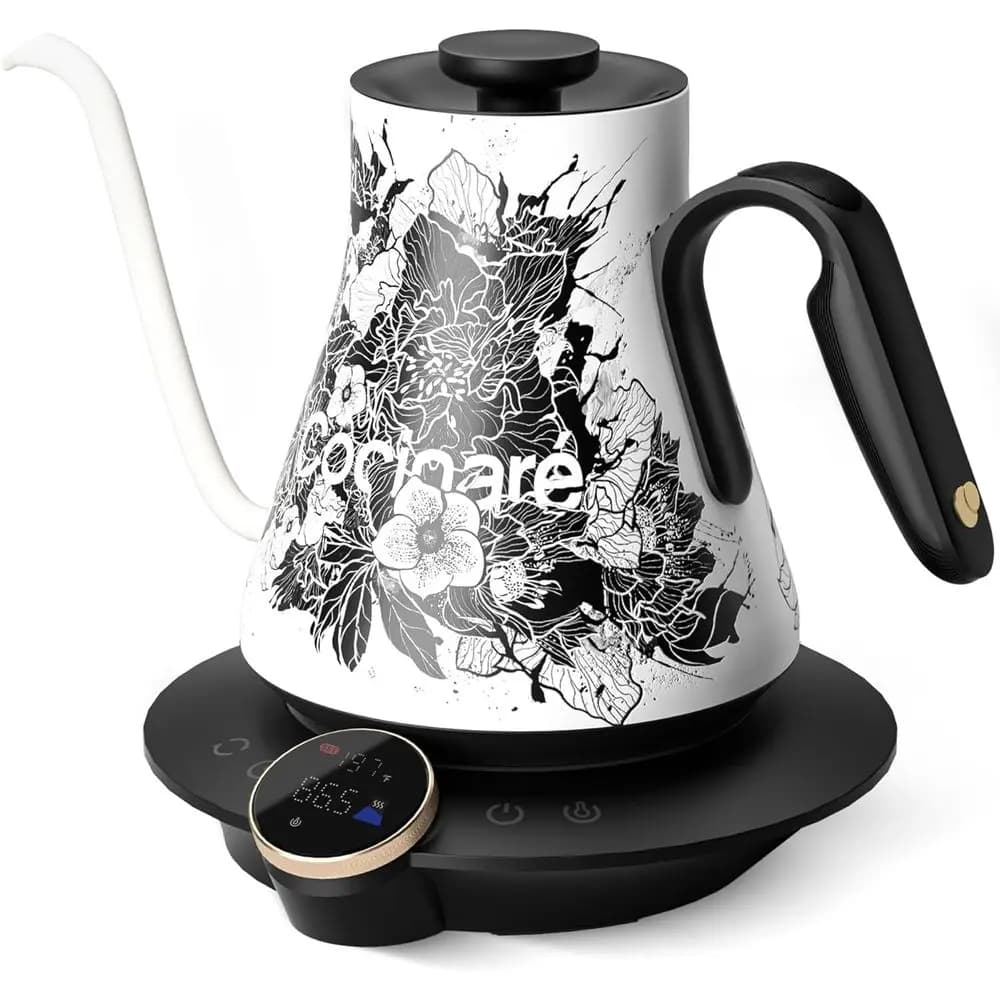 Bollitore Elettrico Blossom: ±0.5 ° Controllo Preciso della Temperatura per Caffè e Tè, 1500W Riscaldamento Rapido, Acciaio Inossidabile, 0,9L