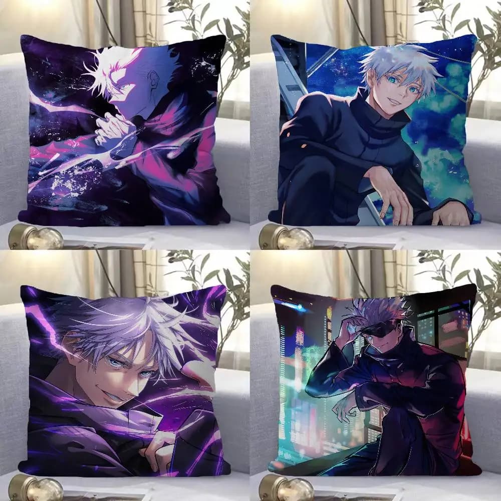 Anime J-jujutsu K-kaisen Gojo Satoru Pillowcase Toon Gift Cushion Cover Bedroom Home Sofa Chair Seat Decor Pillow Case