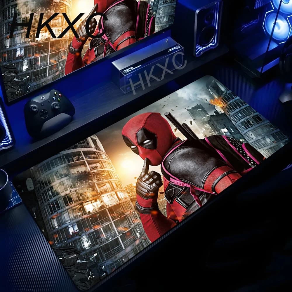 Tappetino per Mouse Marvel Deadpool Anime, per Ufficio e PC Gamer, 900x400, Tappetino Esteso per Tastiera e Mouse, Design Accattivante