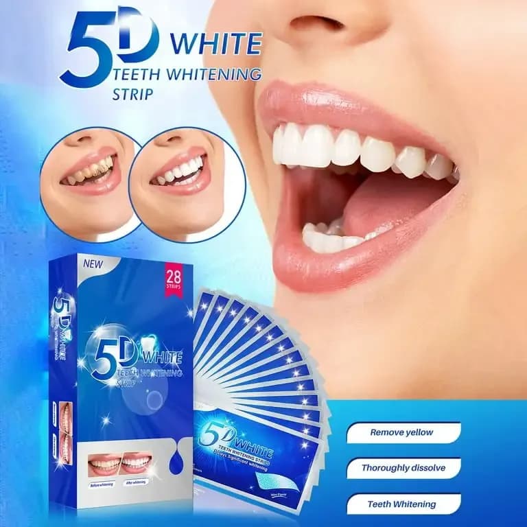 White teeth whitening strips 5D White strips for oral hygiene care for fake teeth Veneers Dentist Seks Whitening gel